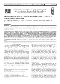 The Subterranean Fauna of a Biodiversity Hotspot Region-Portugal: an Overview and Its Conservation