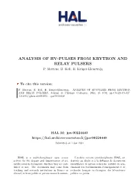 Analysis of Hv-Pulses from Krytron and Relay Pulsers P
