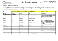 Bus Service Changes Registrations Within the West Midlands