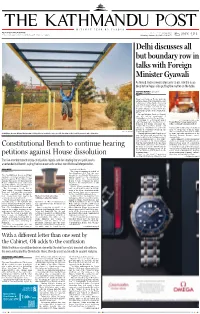 Delhi Discusses All but Boundary Row in Talks with Foreign Minister Gyawali