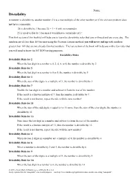 Divisibility Rules Workbook
