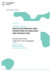 Spatial Boundaries and Transitions in Language and Interaction