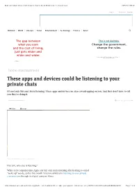 Apps and Smart Devices Listening In; How to Block Them; Protect Your Privacy 11/5/19, 1�09 Pm