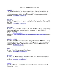 Common Statistical Packages