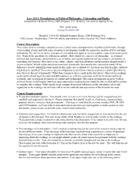 Foundations of Political Philosophy: Citizenship and Rights Jurisprudence & Social Policy (JSP) Program, U.C