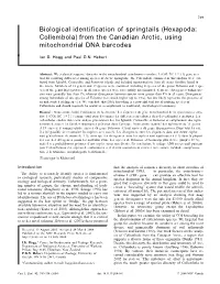 From the Canadian Arctic, Using Mitochondrial DNA Barcodes