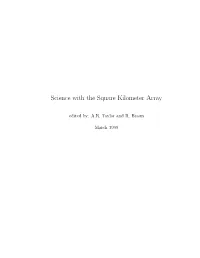 Science with the Square Kilometer Array