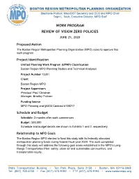 Work Program: Review of Vision Zero Policies