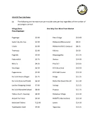 19.0132 Taxi Cab Rates (A) the Following Are the Maximum