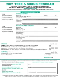 2021 Tree & Shrub Program