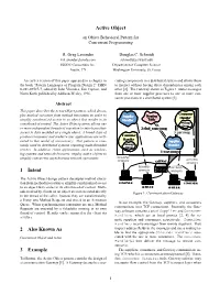 Active Object 1 Intent 2 Also Known As 3 Example