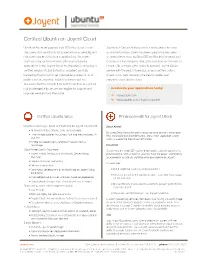 Certified Ubuntu on Joyent Cloud