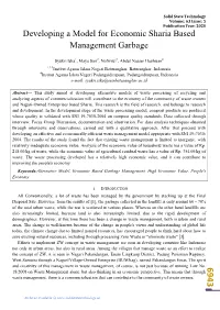 Developing a Model for Economic Sharia Based Management Garbage