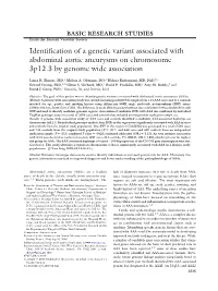 Identification of a Genetic Variant Associated with Abdominal Aortic