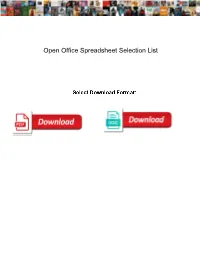 Open Office Spreadsheet Selection List