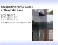 Recognizing Partial Cubes in Quadratic Time