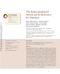 The Endocannabinoid System and Its Relevance for Nutrition