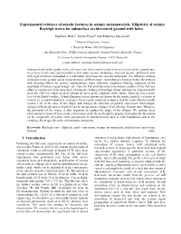 Ellipticity of Seismic Rayleigh Waves for Subsurface Architectured Ground with Holes