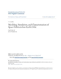 Modeling, Simulation, and Characterization of Space Debris in Low-Earth Orbit Paul D
