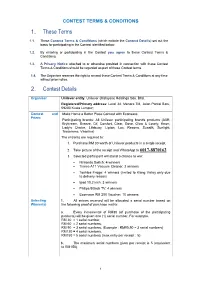 Precedent Internet/Text Message Entry Prize Draw Terms and Conditions
