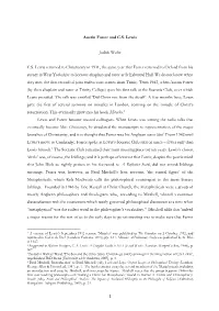 1 Austin Farrer and C.S. Lewis Judith Wolfe C.S. Lewis Returned to Christianity in 1931, the Same Year That Farrer Returned to O