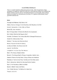 A Level Politics Reading List