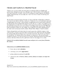 Chivalry and Courtly Love: Ideal but Unreal
