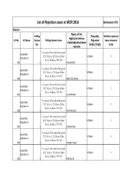 List of Rejection Cases in SRER 2016 Annexure II A