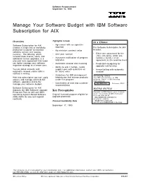 Manage Your Software Budget with IBM Software Subscription for AIX