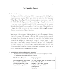 Pre-Feasibility Report