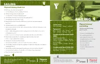 SAILING Physical Literacy Check List