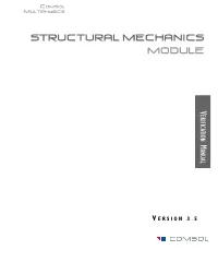 Structural Mechanics MODULE V ERIFICATION M ANUAL