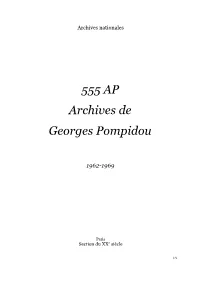 555 AP Archives De Georges Pompidou
