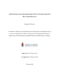 Kalenga Tite Mwepu a Dissertation Submitted in Partial Fulfillment of The