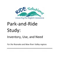 Park-And-Ride Study: Inventory, Use, and Need