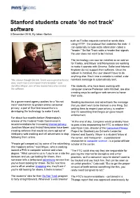 Stanford Students Create 'Do Not Track' Software 3 December 2010, by Adam Gorlick