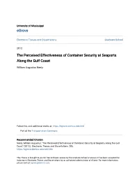 The Perceived Effectiveness of Container Security at Seaports Along the Gulf Coast