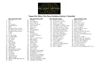 Topps Star Wars: the Force Awakens Series 1 Checklist