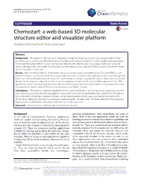 A Web-Based 3D Molecular Structure Editor and Visualizer Platform
