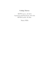 Coding Theory RWTH Aachen, SS 2019 Universität Duisburg-Essen