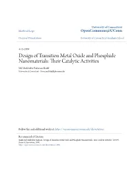 Design of Transition Metal Oxide and Phosphide Nanomaterials