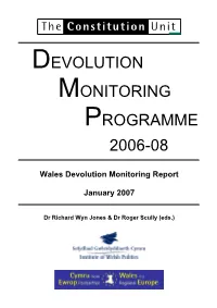Devolution Monitoring Programme 2006-08
