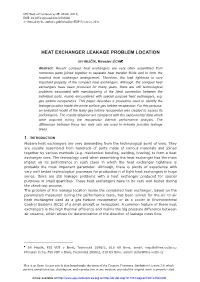 Heat Exchanger Leakage Problem Location
