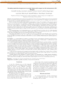 Secondary Mineralisation Processes in Coal Pit Heaps and Its Impact On