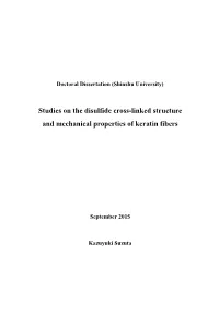 Studies on the Disulfide Cross-Linked Structure and Mechanical Properties of Keratin Fibers