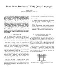 Time Series Database (TSDB) Query Languages
