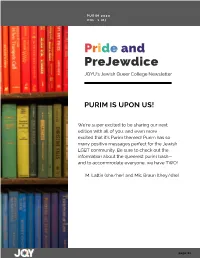 Pride and Prejewdice Purim 2020 Edition