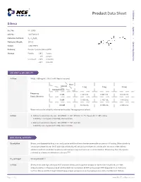 Product Data Sheet