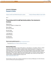 The Growing World of Small Heat Shock Proteins: from Structure to Functions