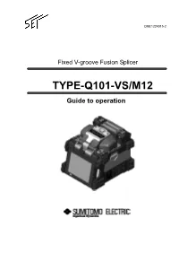 TYPE-Q101-VS/M12 Guide to Operation